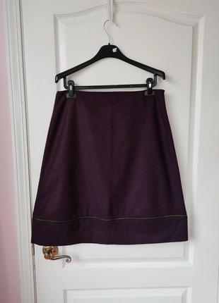 Шерстяная юбка цвета баклажан1 фото