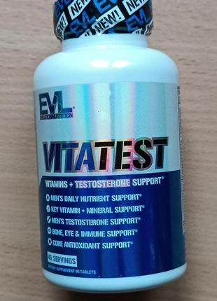 Evlution nutrition, vitatest, комплекс питательных веществ для мужчин, витамины для нормального выработки тестостерона, 90 таблеток