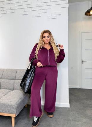 ❗️ sale ❗️ 4 кольори ❗️ жіночий спортивний костюм велюр худі на блискавці з капюшоном міліонер та широкі штани