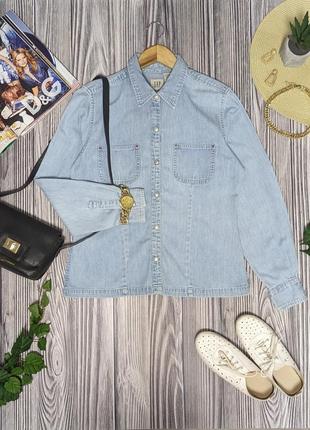 Блакитна джинсова сорочка на кнопках gap #3975