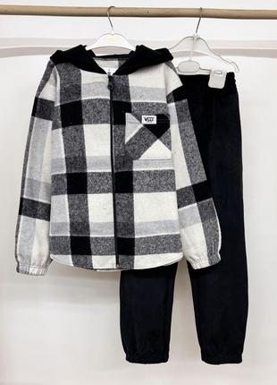 Костюм теплий дитячий підлітковий кашемір велюр хутро для дівчинки