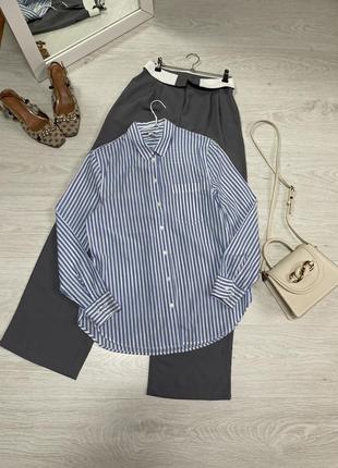 Бавовняна сорочка в смужку h&m