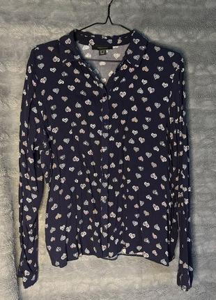 Сорочка синя в серцях