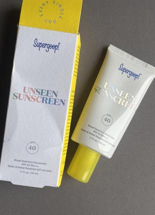 Кремовый праймер с spf supergoop! unseen sunscreen spf 40