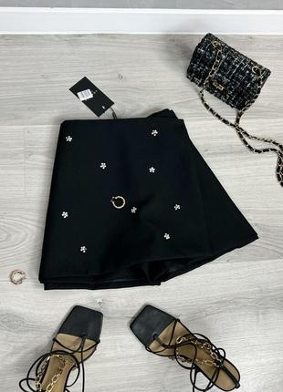 Шикарні чорні шорти з імітацією спідниці 💔