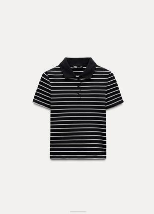 Zara футболка поло по фигуре из новой коллекции