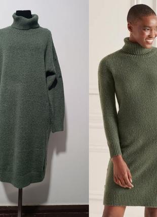 Трикотажное платье с воротником-трубой superdry studios thyme marl, uk 16/us 12/eu 44/xl