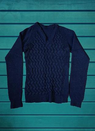 Светр темносиній дитячий вязаний