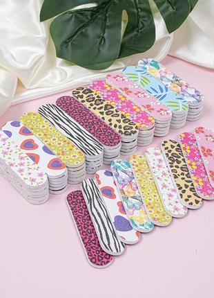 Набір маленьких кольорових пилочок для нігтів 10 штук пилочки для манікюру педікюру