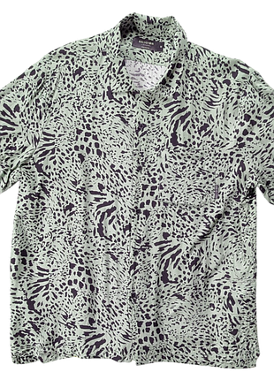 Рубашка гавайка з леопардовим принтом religion london.