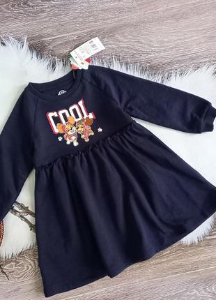 Платье двунитка с длинным рукавом щенячий патруль.