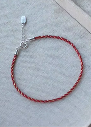 Серебряный браслет "красная нить"