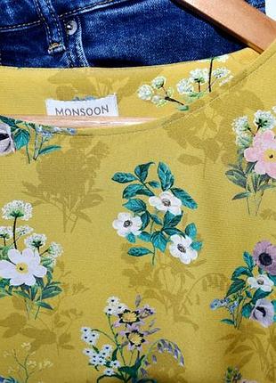 Monsoon дуже красива натуральна блуза в квітковий принт
