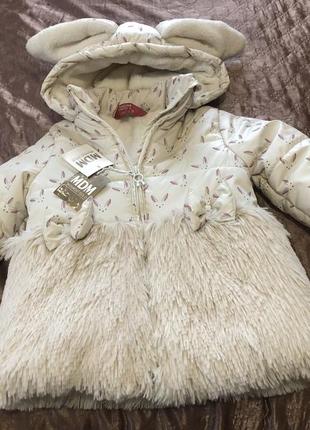 Зимова курточка для дівчинки «зайчики» із турції