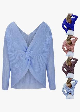 Свитер вязаная кофта оверсайс на две стороны