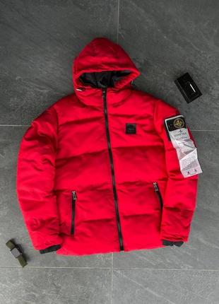 Чоловіча куртка stone island в червоному кольорі