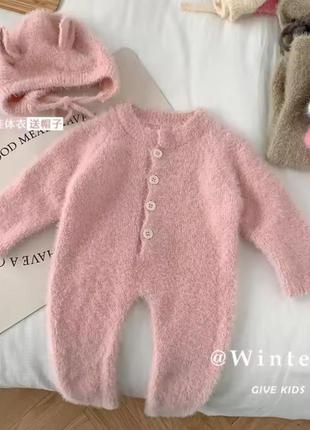 Комбинезон мохер человечек пушистый меховый