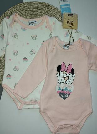Боди, бодики на длинный рукав minnie mouse на девочку 6 месяцев (68 см).