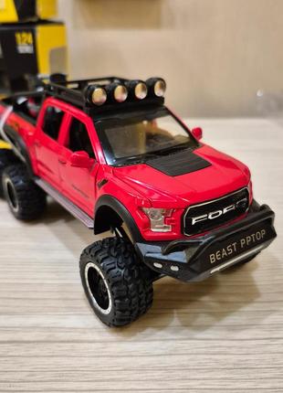 Уценка игрушка металлическая машинка, коллекционная, ford raptor, 1:28 красная