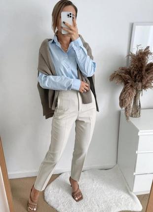 Классические брюки высокая посадка zara