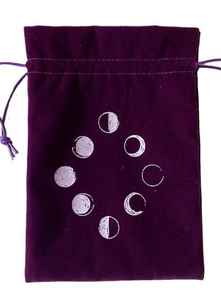 Мешочек для карт таро "фазы луны" бордовый