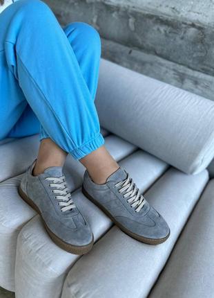 Яркие кеды, к129, серый, натуральная замша