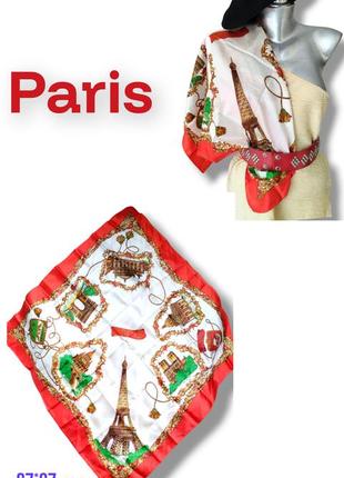 Оригинальный женский платок с надписью paris