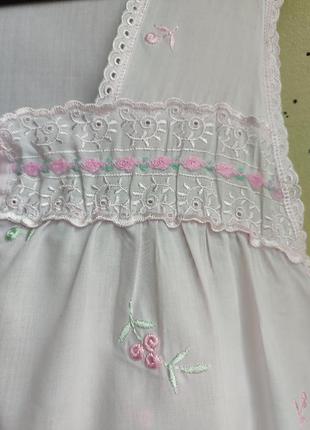 Невероятная хлопковая ночная рубашка mark and spencer с вышивкой прошвой и кружевом