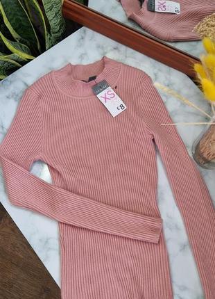 Гольф пудровый в рубчик