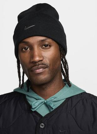 Оригінал шапка nike hf6630-010 оригинал найк чорна осінь- зима