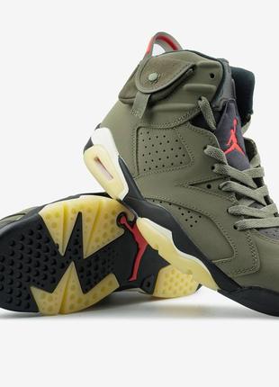 Кроссовки унисекс jordan 6 x travis scott retro olive