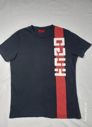Hugo by hugo boss мужская черная футболка с большим лого