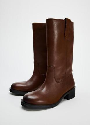 Новые кожаные ботинки ( ботинки, сапоги ) zara 35 р, 36 р, 37 р