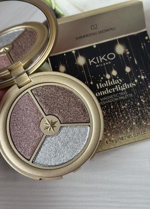 Тени kiko milano holiday wonderlights magnetic trio eyeshadow palette