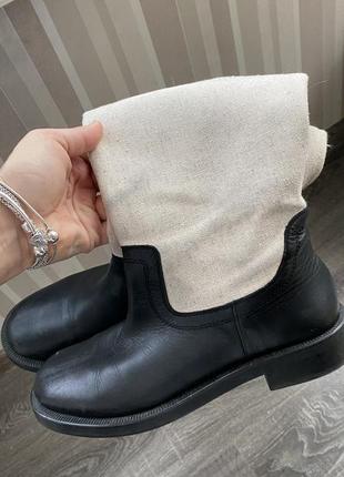 Сапоги zara. кожа. 403 фото
