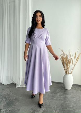 Сукня, завищена талія, цьнокроений рукав