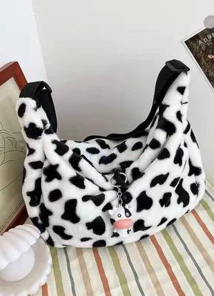 Сумка женская с принтом коровы