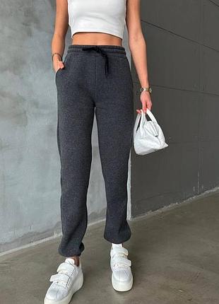 🌈5! хитовые теплые джоггеры женские графит графит графитовые жаские спортивные штаны серый на флисе флис флисе флис