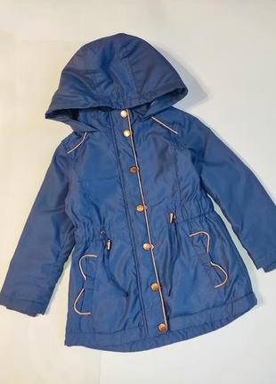 Куртка парка на дівчинку блакитна весна осінь розмір 104 на 3-4 роки брендова недорого