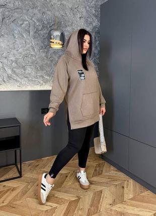 Костюм лосины и худи замш 50-60 р-р