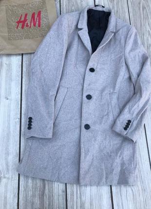 Пальто h&m вовняне тепле шерстяное актуальное тренд стильное