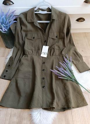 Сукня-сорочка довжини міні від zara, розмір xl