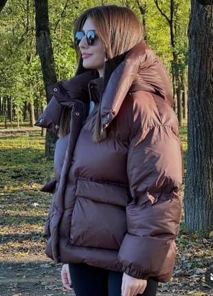 Стильна зимова куртка оверсайз пуховик пуффер