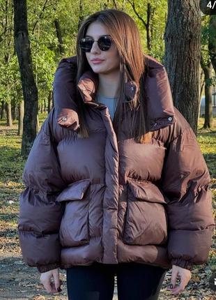 Стильна зимова куртка оверсайз пуховик пуффер