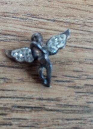 Серебряный винтажный кулон с цирконами путти
италия