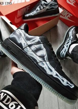 Кроссовки nike air force 1 low skeleton black (черные)