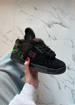 Dc shoes stag item black green red ❤️36рр-45рр❤️ кроссовки мужские дс, женские кроссовки демисезонные