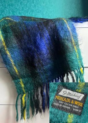 Великий теплий мохеровий шарф вінтаж st. michael vintage wool scarf