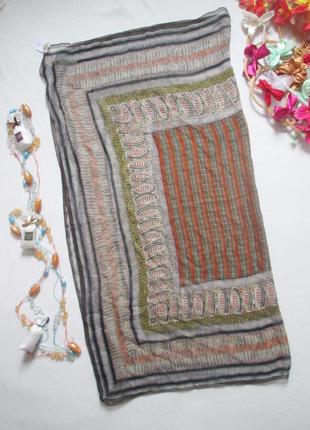 Шикарный большой платок палантин в орнамент 100% шелк vince camuto 🌺🌴🌺