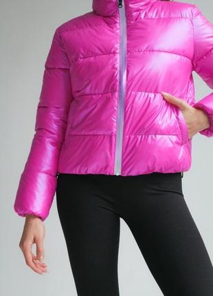 Укороченный пуховик'bubble' розовый